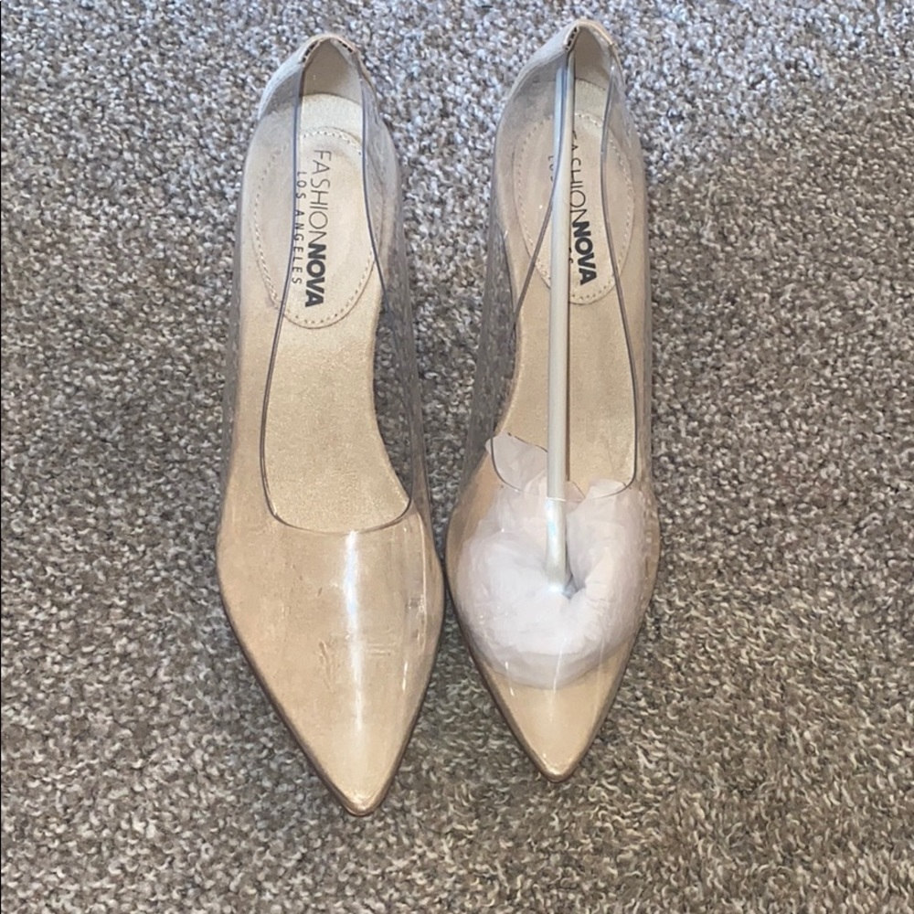 NEVER WORN. Fashion Nova Nude Heels